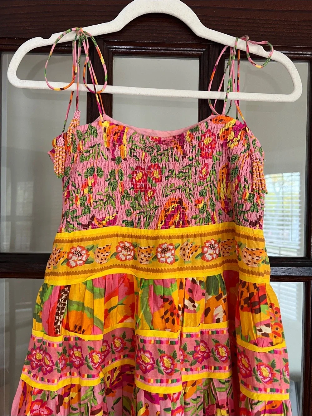 FARM Rio NWT! Pink & Yellow Floral Tiered Sundress - Picture 10 of 14
